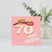 Tennisbal met 70e verjaardag met liefde (Staand voorkant)