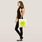 Tennisbal met aangepaste naam & tekst tote bag (Voorkant (model))