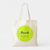 Tennisbal met aangepaste naam & tekst tote bag (Achterkant)