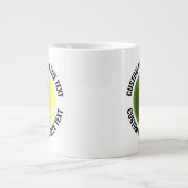 Tennisbal met gepersonaliseerde tekst op maat grote koffiekop (Voorkant)
