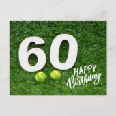 Tennisbal met Happy 60th Birthday Briefkaart (Voorkant)