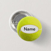 tennisbal met jouw naam erop ronde button 3,2 cm (Voorkant /achterkant)