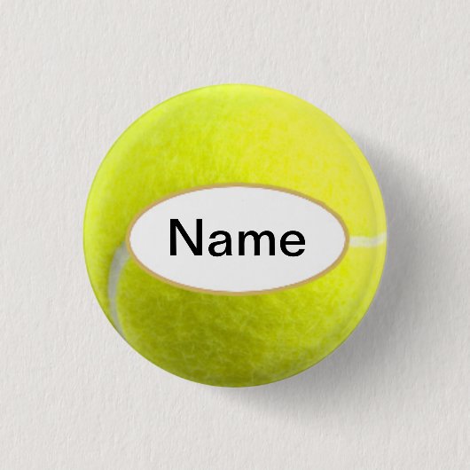 tennisbal met jouw naam erop ronde button 3,2 cm (Voorkant)