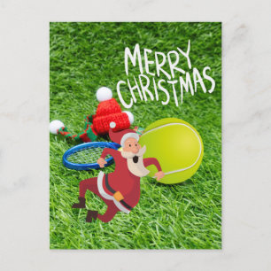 Tennisbal met kerstkerstmis briefkaart