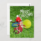 Tennisbal met kerstkerstmis briefkaart (Voorkant / Achterkant)