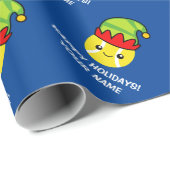 Tennisbal met kerstmis met elf pet, aangepast kind cadeaupapier (Rol Hoek)