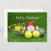 Tennisbal met Kerstmis winkelen Briefkaart (Voorkant / Achterkant)