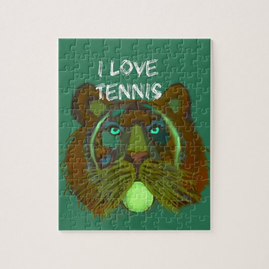 Tennisbal met leeuw legpuzzel (Verticaal)