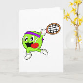 Tennisbal met Tennis racket Kaart (Gele Bloem)