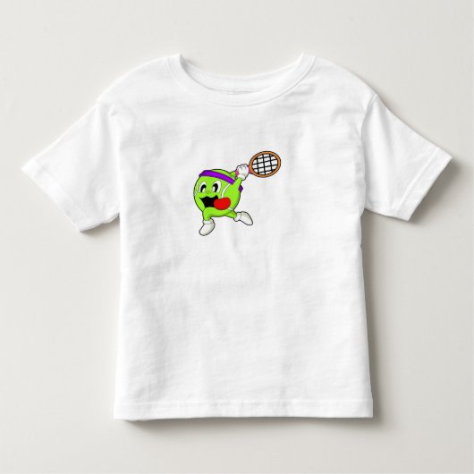Tennisbal met Tennis racket Kinder Shirts (Voorkant)