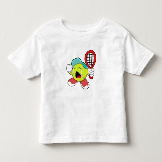 Tennisbal met Tennis racket Kinder Shirts (Voorkant)