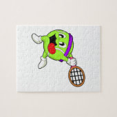 Tennisbal met Tennis racket Legpuzzel (Horizontaal)