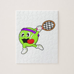 Tennisbal met Tennis racket Legpuzzel