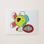 Tennisbal met Tennis racket Legpuzzel (Horizontaal)