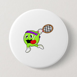 Tennisbal met Tennis racket Ronde Button 7,6 Cm