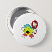 Tennisbal met Tennis racket Ronde Button 7,6 Cm (Voorkant /achterkant)