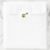 Tennisbal met Tennis racket Ronde Sticker (Tas)