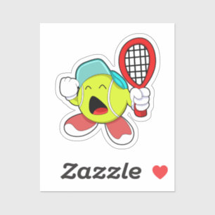 Tennisbal met Tennis racket Sticker