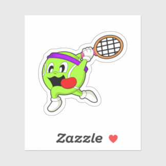 Tennisbal met Tennis racket Sticker