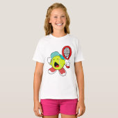 Tennisbal met Tennis racket T-shirt (Voorkant volledig)
