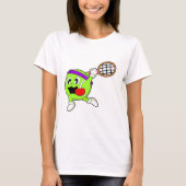 Tennisbal met Tennis racket T-shirt (Voorkant)