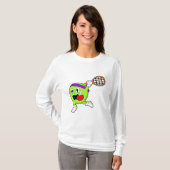 Tennisbal met Tennis racket T-shirt (Voorkant volledig)