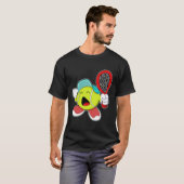Tennisbal met Tennis racket T-shirt (Voorkant volledig)