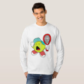 Tennisbal met Tennis racket T-shirt (Voorkant volledig)