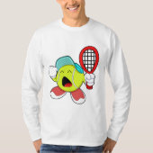 Tennisbal met Tennis racket T-shirt (Voorkant)
