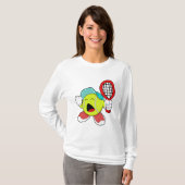 Tennisbal met Tennis racket T-shirt (Voorkant volledig)