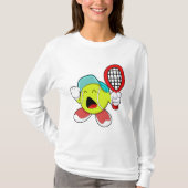 Tennisbal met Tennis racket T-shirt (Voorkant)