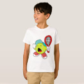 Tennisbal met Tennis racket T-shirt (Voorkant volledig)