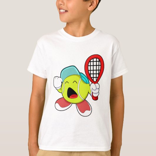 Tennisbal met Tennis racket T-shirt (Voorkant)