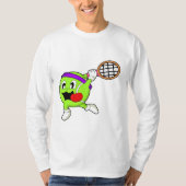 Tennisbal met Tennis racket T-shirt (Voorkant)