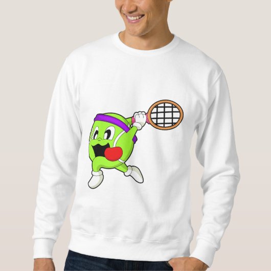 Tennisbal met Tennis racket Trui (Voorkant)