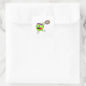 Tennisbal met Tennis racket Vierkante Sticker (Tas)