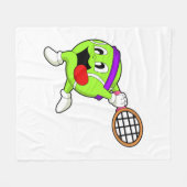 Tennisbal met tennisracket fleece deken (Voorkant (Horizontaal))