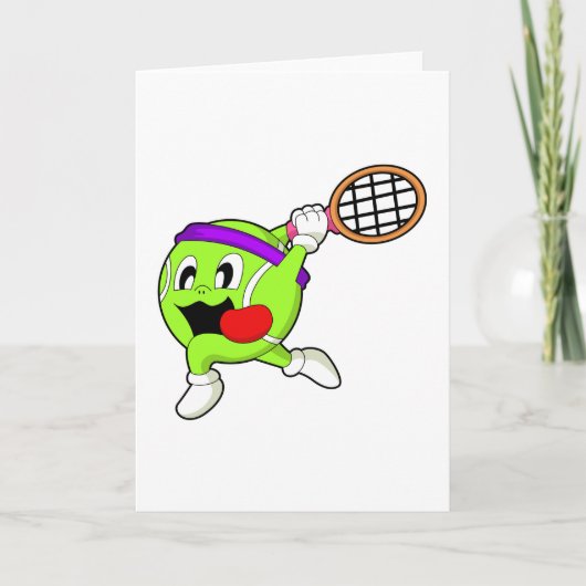 Tennisbal met tennisracket kaart (Voorkant)