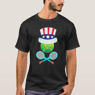 Tennisbal met Uncle Sam Pet 4th of July USA FLA T-shirt