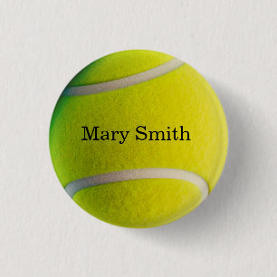 Tennisbal met uw naam knop ronde button 3,2 cm
