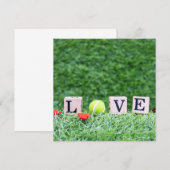 Tennisbal met Valentijn van LOVE-hout (Voorkant / Achterkant)