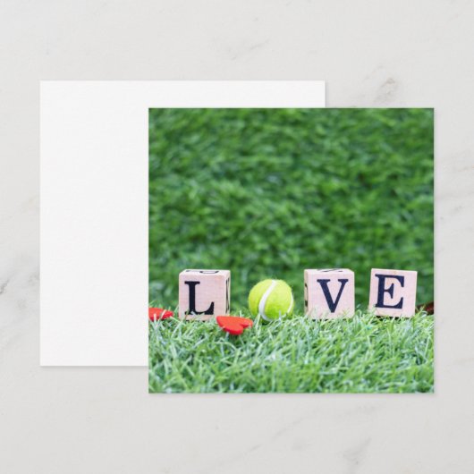 Tennisbal met Valentijn van LOVE-hout (Voorkant / Achterkant)