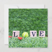 Tennisbal met Valentijn van LOVE-hout (Voorkant)
