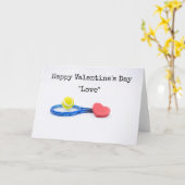 Tennisbal met Valentijnsdag, racket en liefde Kaart (Gele Bloem)