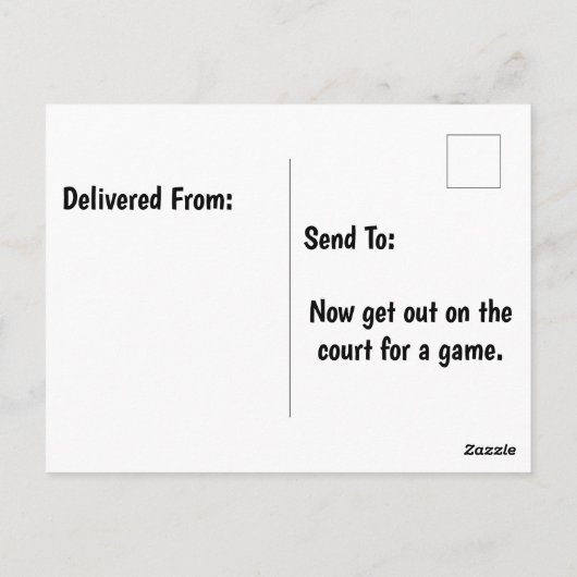 Tennisbal met verjaardagshoedje briefkaart (Achterkant)