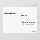 Tennisbal met verjaardagswensen met zonneklep briefkaart (Achterkant)