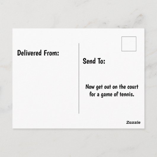 Tennisbal met verjaardagswensen met zonneklep briefkaart (Achterkant)