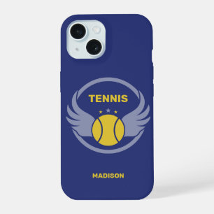 Tennisbal met vleugels en eigen naam iPhone 15 case