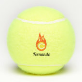 Tennisbal met vuur Logo aangepaste naam Tennisballen (Achterkant)