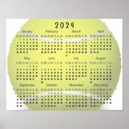 Tennisbal ontwerp 2024 kalender poster